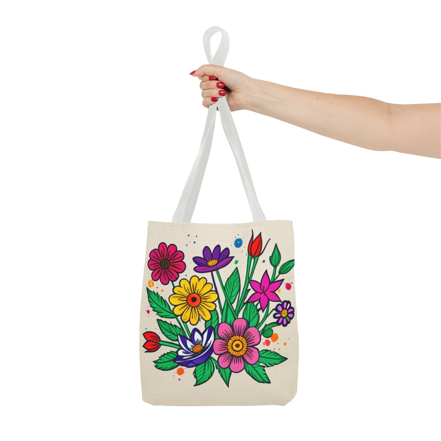 Summer Garden Tote Bag, Multiple Colors of Flowers, Grocery Bag, Shopping Tote