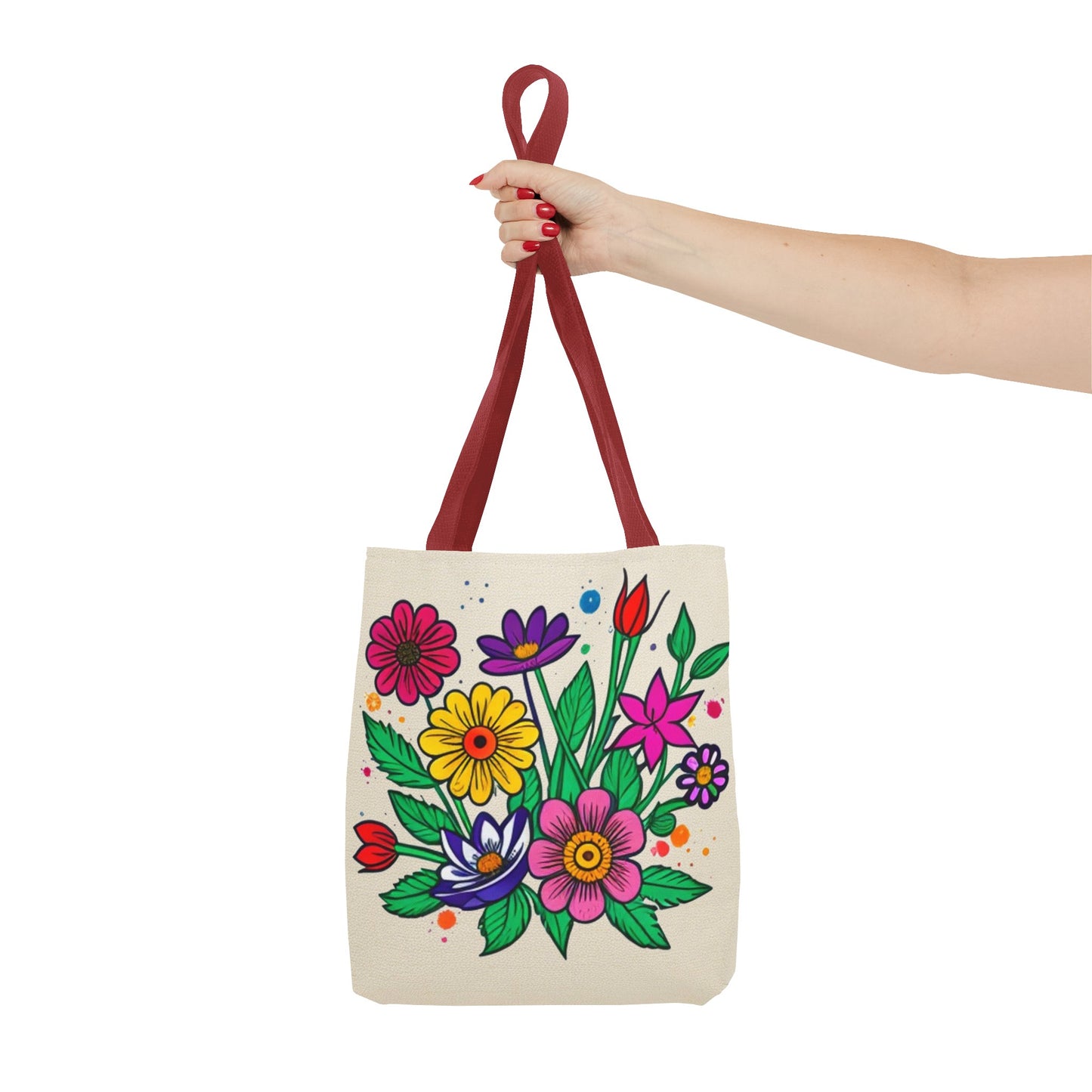 Summer Garden Tote Bag, Multiple Colors of Flowers, Grocery Bag, Shopping Tote