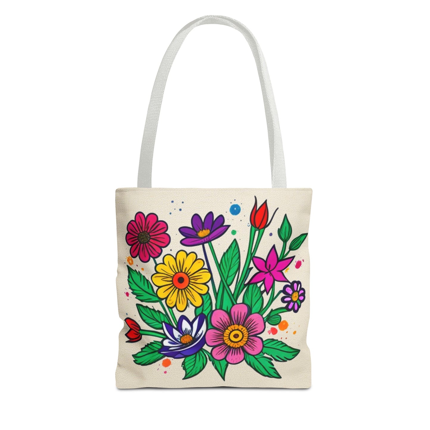 Summer Garden Tote Bag, Multiple Colors of Flowers, Grocery Bag, Shopping Tote