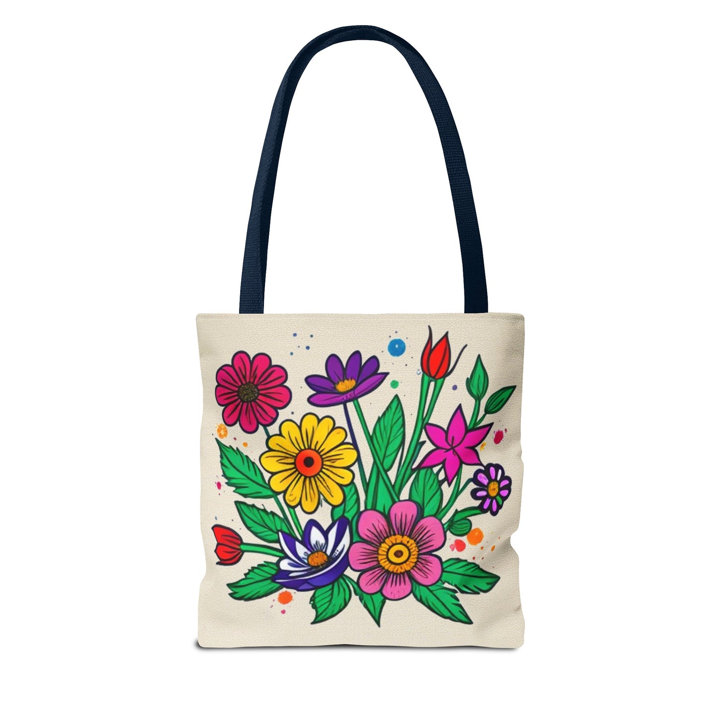 Summer Garden Tote Bag, Multiple Colors of Flowers, Grocery Bag, Shopping Tote