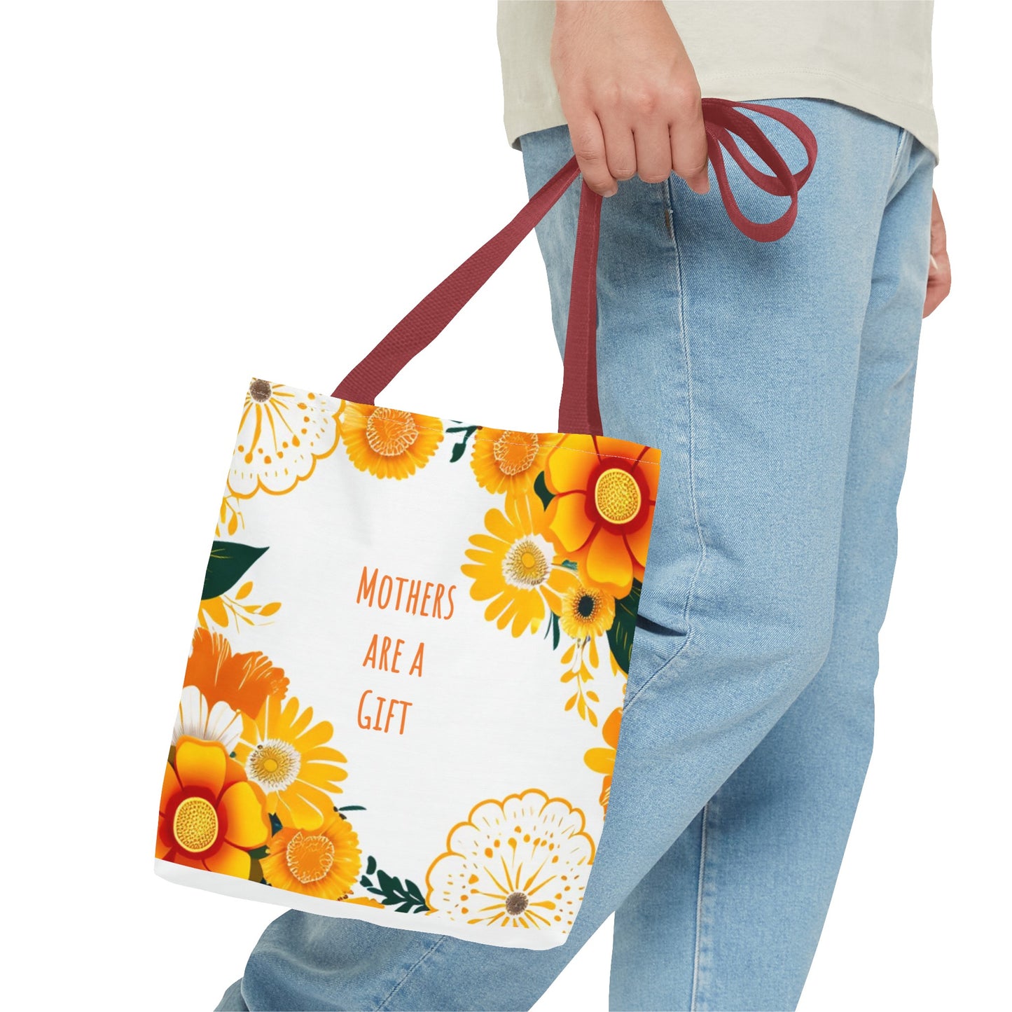 Mother's Day Tote Bag, Bright Flowers, Mother's Are A Gift Canvas Tote Bag