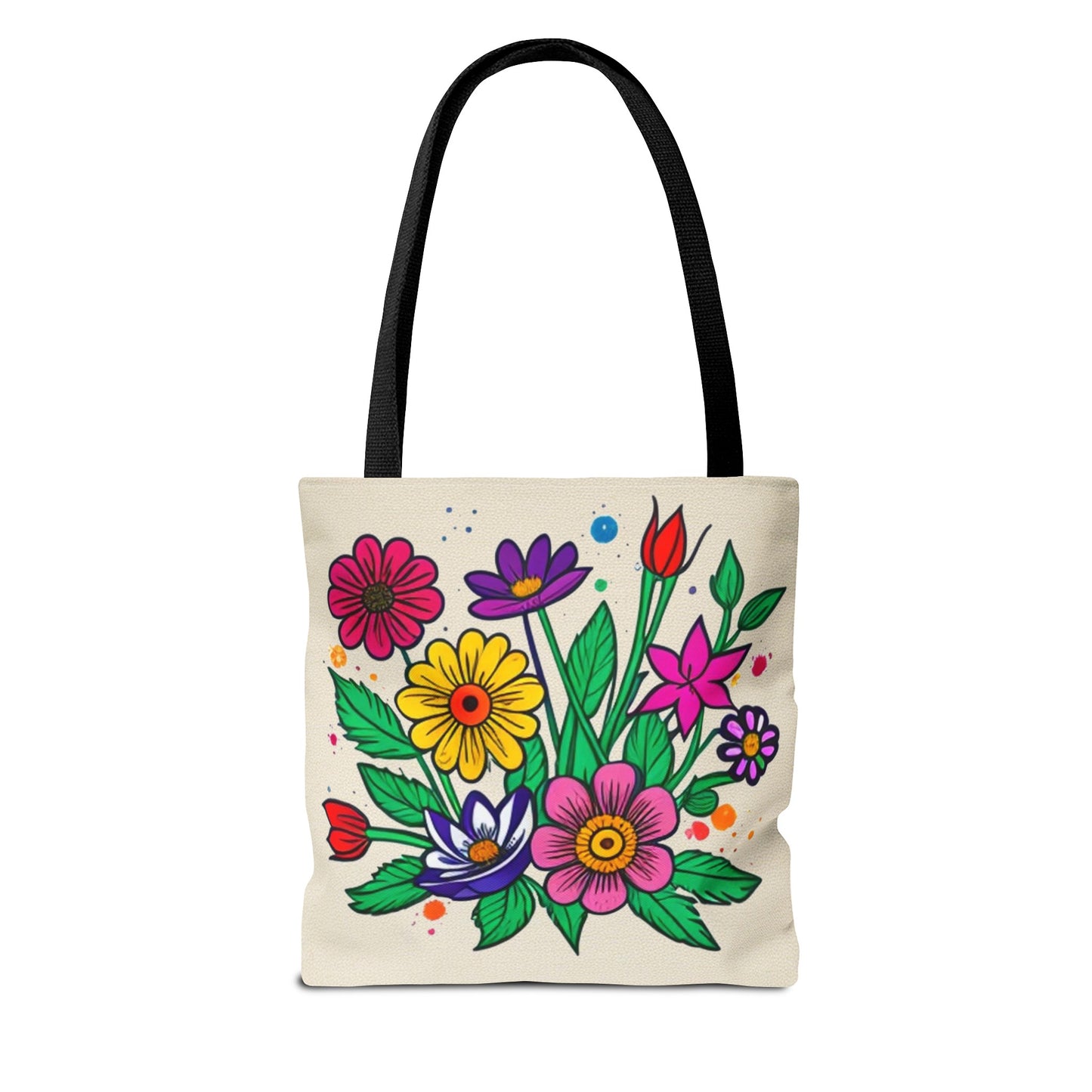 Summer Garden Tote Bag, Multiple Colors of Flowers, Grocery Bag, Shopping Tote