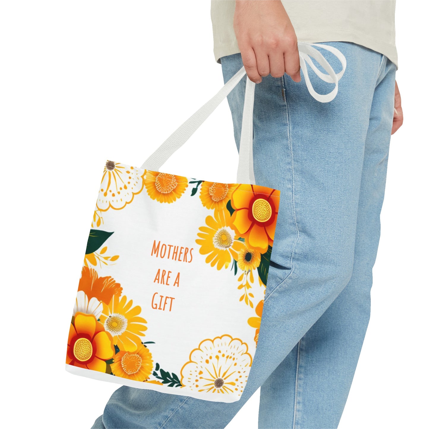 Mother's Day Tote Bag, Bright Flowers, Mother's Are A Gift Canvas Tote Bag