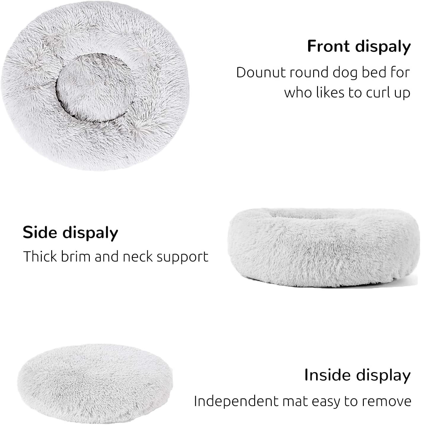 Calming Donut Dog Beds Cuddler, Dog Beds for Medium Large Dogs, Indoor Dog Calming Beds Large,30''