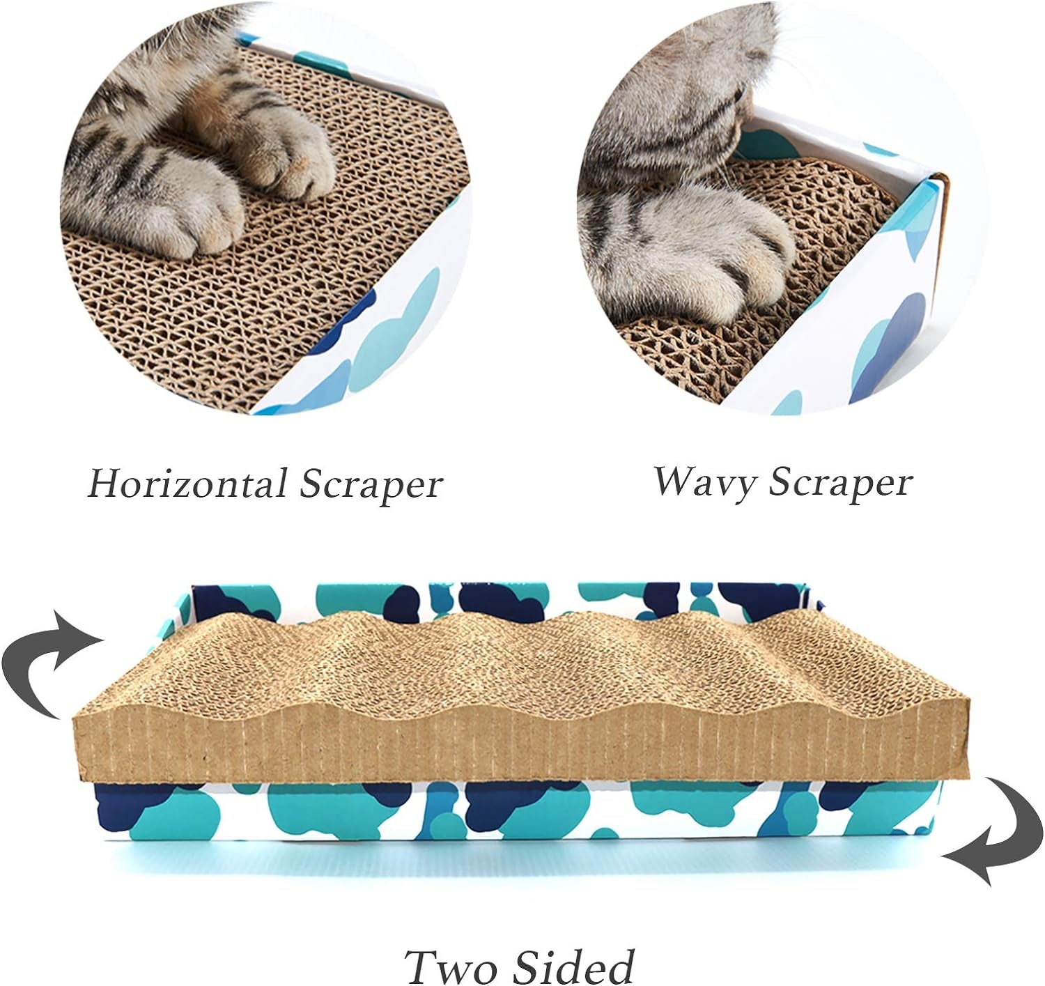 Cat Scratcher Cardboard Reversible Cat Scratching Pad Kitty Corrugated Scratching Bed Catnip Included (3 Pack XXL)