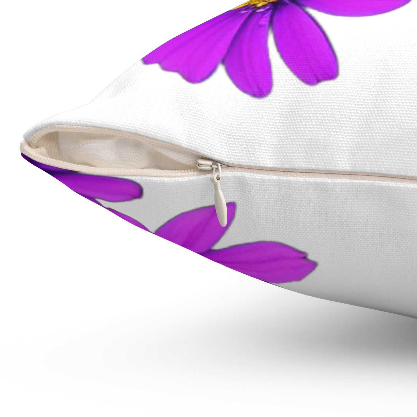 Colorful Purple Flowers, Purple Floral Pillow, Spun Polyester Square Pillow