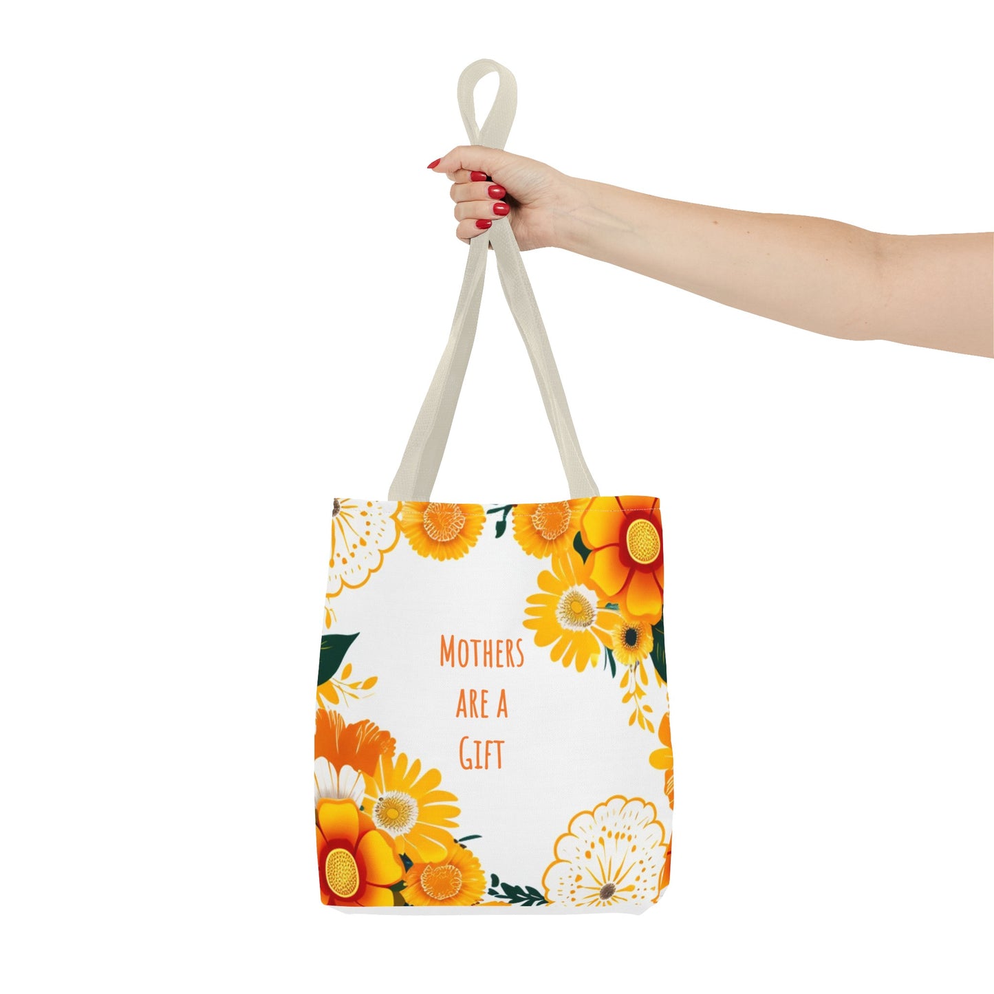 Mother's Day Tote Bag, Bright Flowers, Mother's Are A Gift Canvas Tote Bag