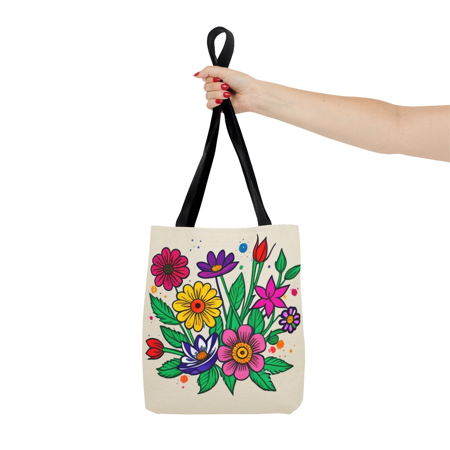 Summer Garden Tote Bag, Multiple Colors of Flowers, Grocery Bag, Shopping Tote