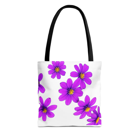 Purple Floral Bag, Large Purple Flowers, Shopping, Groceries, Books & Beach Tote