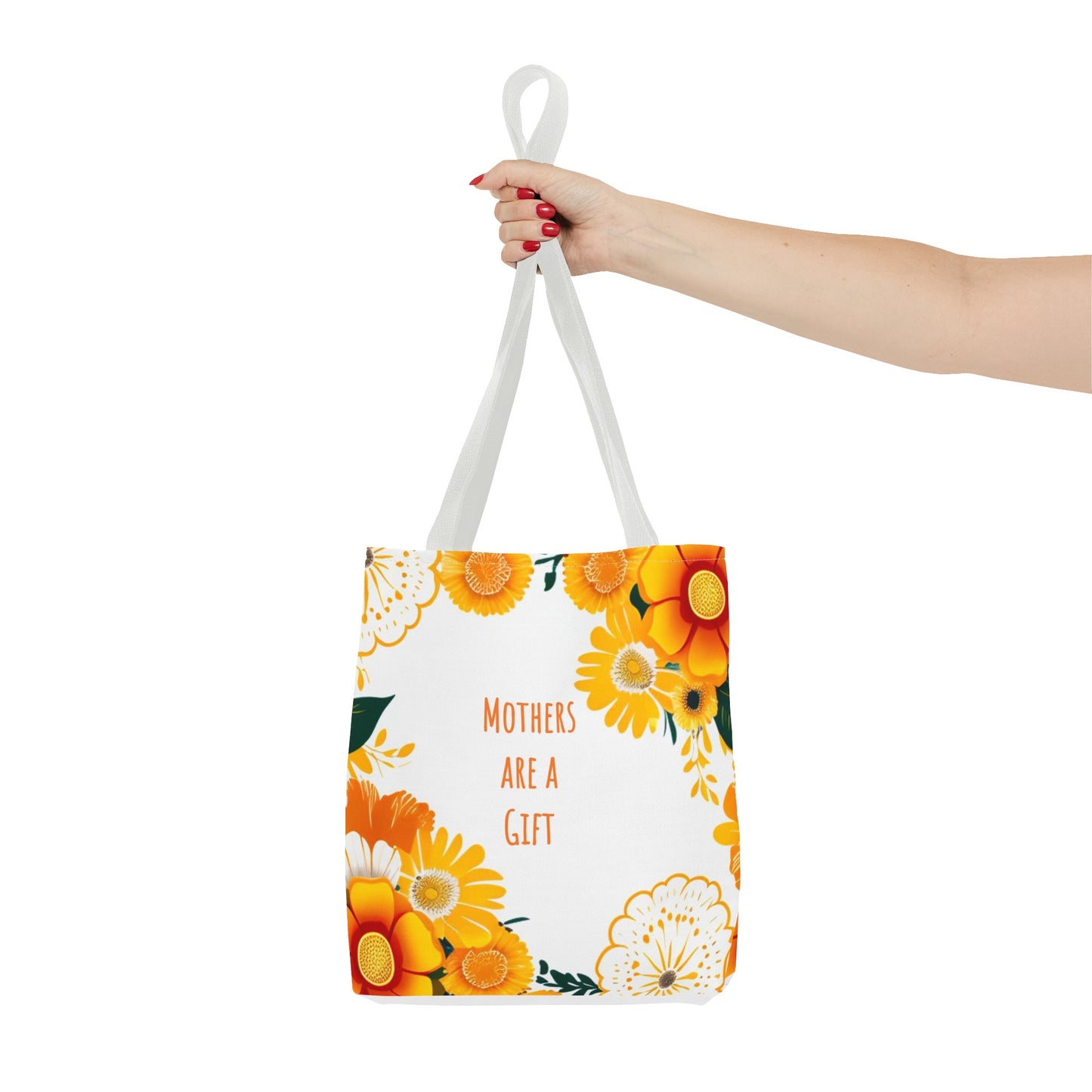 Mother's Day Tote Bag, Bright Flowers, Mother's Are A Gift Canvas Tote Bag