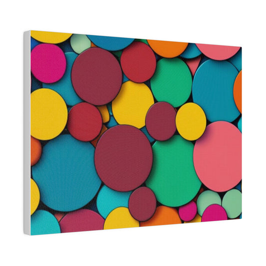 Colorful Circles Matte Canvas, Stretched, 0.75", Unique Circle Design Wall Art