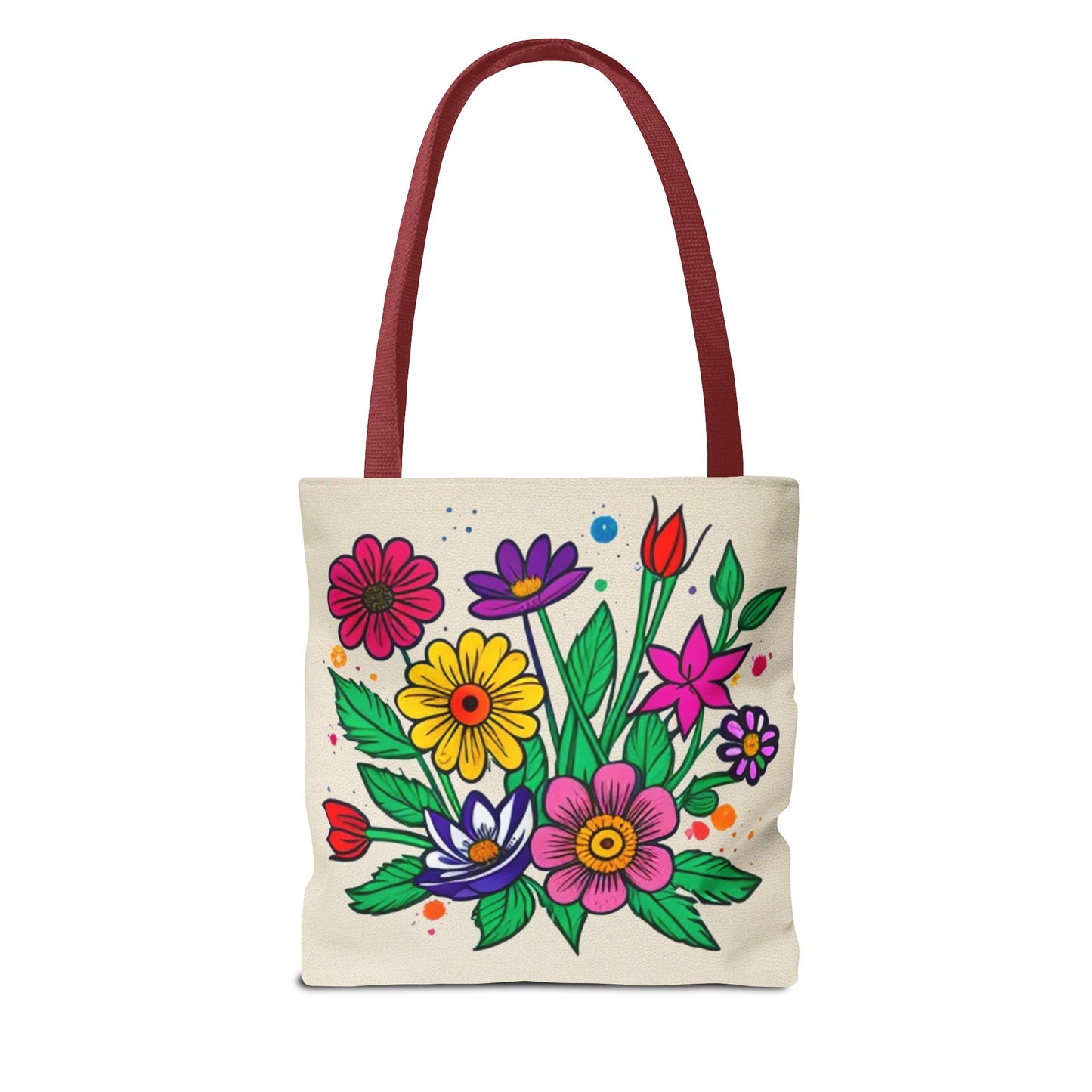 Summer Garden Tote Bag, Multiple Colors of Flowers, Grocery Bag, Shopping Tote