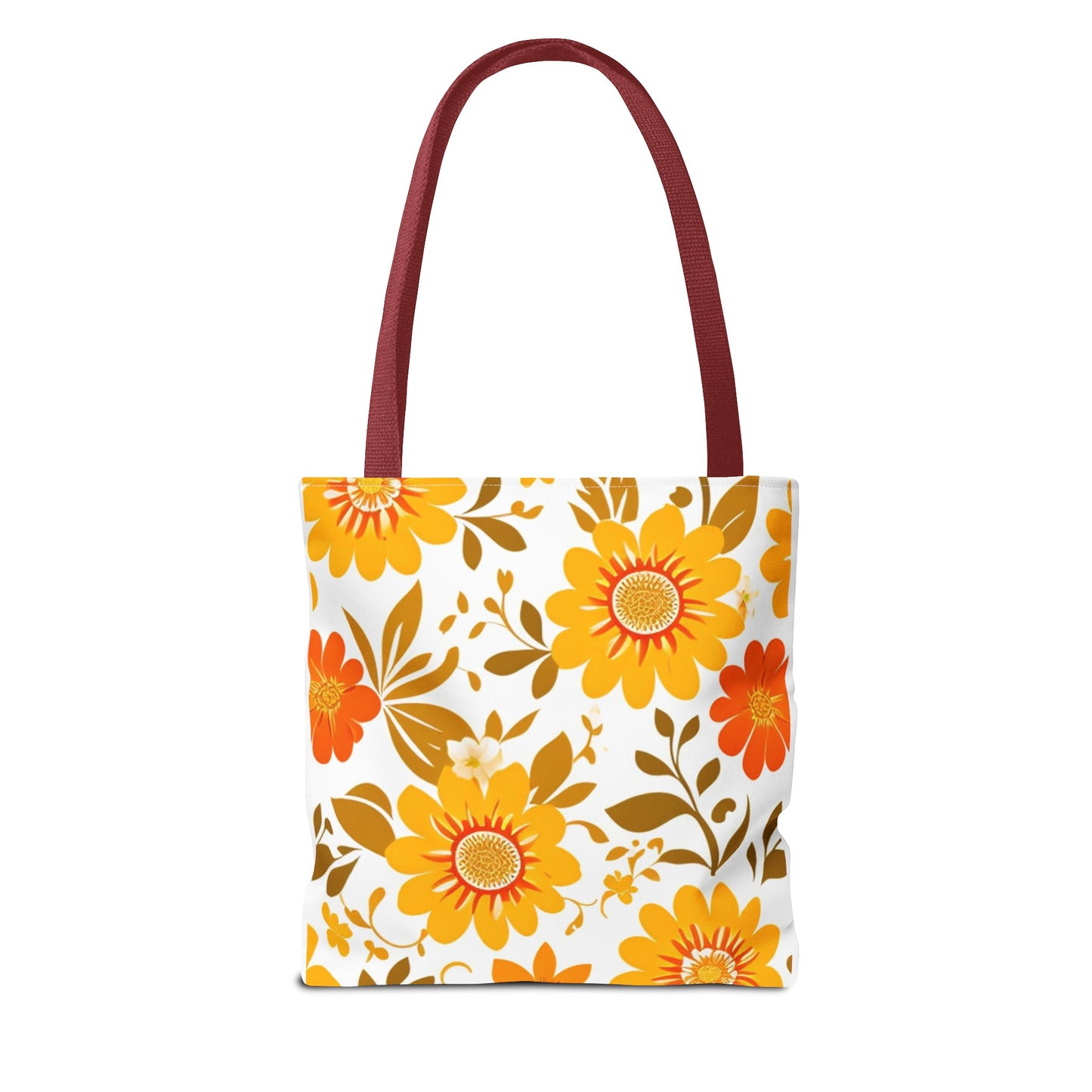 Floral Tote, Orange and Yellow Flowers, Tote Bag, Grocery Bag, Shopping Tote