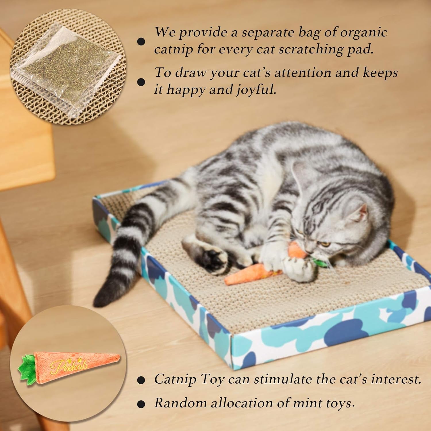 Cat Scratcher Cardboard Reversible Cat Scratching Pad Kitty Corrugated Scratching Bed Catnip Included (3 Pack XXL)