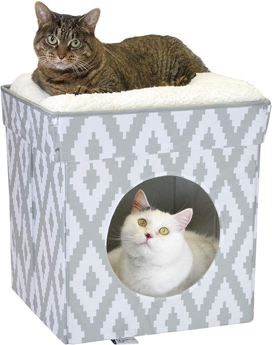 Large Cat Bed, Stackable Cat Cube, Indoor Cat House/Cat Condo, Cat Scratcher